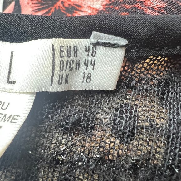 Nominal Blouse Womens 14 Geometric Animal Print Sheer Lace Back Gems Flowy - Picture 11 of 12